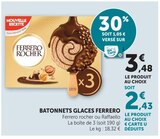 Bâtonnets glaces Rocher - Ferrero en promo chez U Express Pau à 2,43 €