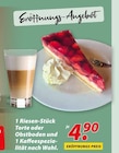 1 Riesen-Stück Torte oder Obstboden und 1 Kaffeespezialität nach Wahl. im Angebot bei Möbel Turflon in Kamen 1 Riesen-Stück Torte oder Obstboden und 1 Kaffeespezialität nach Wahl. Angebote bei Möbel Turflon Kamen für 4,90 €