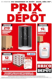 Catalogue Bricolage Brico Dépôt en cours à Andrézieux-Bouthéon et alentours, PRIX DÉPÔT, 1 page, 14/08/2026 - 19/08/2026