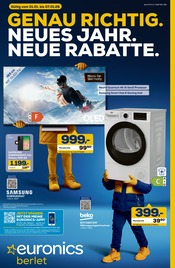 Aktueller EURONICS Prospekt mit Flachbildfernseher, "GENAU RICHTIG. NEUES JAHR. NEUE RABATTE.", Seite 1