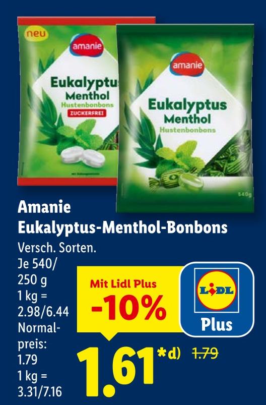 Eukalyptus-Menthol-Bonbons