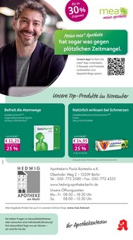 Aktueller mea - meine apotheke Prospekt "Unsere November-Angebote" Seite 1 von 4 Seiten für Berlin