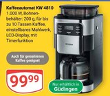 Kaffeeautomat KW 4810 Angebote bei GLOBUS St. Ingbert für 99,99 €