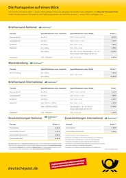 Deutsche Post Prospekt für Tangermünde: "Die Portopreise auf einen Blick", 1 Seite, 01.01.2025 - 30.06.2025