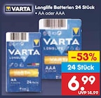 Longlife Batterien im Netto Marken-Discount Prospekt Longlife Batterien von VARTA im aktuellen Netto Marken-Discount Prospekt fĂŒr 6,99 âŹ