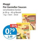 Für Genießer Saucen Angebote von Maggi bei V-Markt Memmingen für 0,79 €