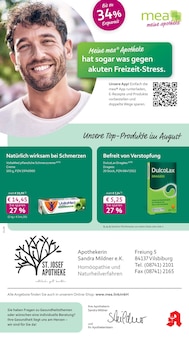 Aktueller mea - meine apotheke Prospekt (Vilsbiburg, 4 Seiten zum blättern mea - meine apotheke Prospekt Unsere August-Angebote mit 4 Seiten