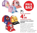 Casquettes Licence Enfant en promo chez Super U Nevers à 4,90 €