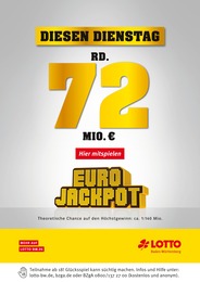 Lotto Baden-Württemberg Prospekt für Sonnenhof b Stuttgart mit 1 Seite Lotto Baden-Württemberg Prospekt für Sonnenhof b Stuttgart: Diesen Dienstag rund 72 Mio. im Jackpot, 1 Seite, 04.07.2022 - 05.07.2022