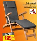 Teak-Deckchair im Angebot bei wohnstore Westermann in Lippstadt Teak-Deckchair Angebote von deVries bei wohnstore Westermann Lippstadt für 299,00 €