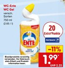 WC Gel Angebote von WC-Ente bei Netto Marken-Discount Nürtingen für 1,99 €