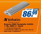 expert - Externe SSD Festplatte Vx500, 1 TB, USB 3.1 Gen2 Angebot im Prospekt Externe SSD Festplatte Vx500, 1 TB, USB 3.1 Gen2 bei expert im Prospekt "" für 86,99 €