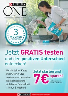 Aktueller Purina One Prospekt Aktueller Purina One Prospekt "Jetzt gratis testen" mit 3 Seiten