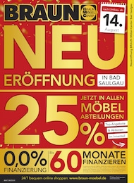 BRAUN Möbel-Center Prospekt für Schenefeld mit 24 Seiten BRAUN Möbel-Center Prospekt für Schenefeld: "Neueröffnung in Bad Saulgau!", 24 Seiten, 30.07.2025 - 26.08.2025