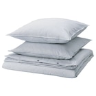 Aktuelles Bettwäsche-Set, 3-teilig weiß blau/Streifen 240x220/80x80 cm Angebot bei IKEA in Bielefeld ab 39,99 €