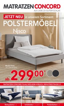 Bett im aktuellen Matratzen Concord Prospekt (Koblenz) Bett im Matratzen Concord Prospekt "JETZT NEU IN UNSEREM SORTIMENT: POLSTERMĂ–BEL" mit 5 Seiten (Koblenz)