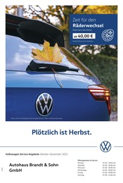 Aktueller Volkswagen Werkstatt & Auto Prospekt in Wurmberg und Umgebung, "Herbstliche Angebote." mit 1 Seite, 01.10.2025 - 30.11.2025