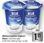 Joghurt Natur 1,5% Fett Angebote von Weihenstephan bei E center Nürtingen für 1,11 €