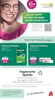 Aktueller mea - meine apotheke Prospekt "Unsere August-Angebote" Seite 1 von 4 Seiten für Fürth