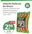 Bio Wiener von Altdorfer Biofleisch im aktuellen V-Markt Prospekt für 2,99 €