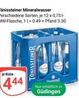 Tönissteiner Mineralwasser im aktuellen GLOBUS Prospekt