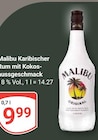 Karibischer Rum mit Kokosnussgeschmack von Malibu im aktuellen GLOBUS Prospekt