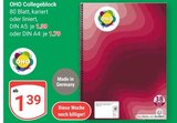 Collegeblock im Angebot bei GLOBUS in Siegen Collegeblock Angebote von OHO bei GLOBUS Siegen für 1,39 €