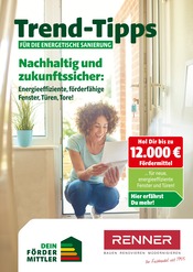 Renner Baumärkte Prospekt der aktuellen Woche mit 8 Seiten, gültig von 12.09.2025 bis 21.09.2025, in Inning und Umgebung Aktueller Renner Baumärkte Prospekt in Inning und Umgebung, "Trend-Tipps für die energetische Sanierung" mit 8 Seiten, 12.09.2025 - 21.09.2025