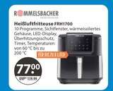 Fritteuse im V-Markt Prospekt Heißluftfritteuse FRH1700 von ROMMELSBACHER im aktuellen V-Markt Prospekt für 77,00 €