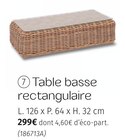 Table basse rectangulaire en promo chez Maxi Bazar Aulnay-sous-Bois à 299,00 €