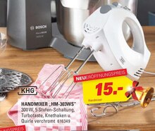 Handmixer „HM-303WS“ bei Höffner in Leverkusen Handmixer „HM-303WS“ im Angebot bei Höffner Leverkusen für 15,00 €