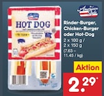 Rinder-Burger, Chicken-Burger oder Hot-Dog bei Netto Marken-Discount im Prospekt "" für 2,29 €