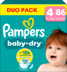 DUO PACK BABY DRY COUCHES PAMPERS - PAMPERS en promo chez Auchan Hypermarché Saint-Herblain à 19,79 €