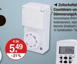 Zeitschaltuhren Countdown- und Dämmerungsfunktion im V-Markt Prospekt Zeitschaltuhren Countdown- und Dämmerungsfunktion von  im aktuellen V-Markt Prospekt für 5,49 €