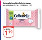 Feuchtes Toilettenpapier im Angebot bei GLOBUS in Leipzig Feuchtes Toilettenpapier Angebote von Cottonelle bei GLOBUS Leipzig für 1,19 €