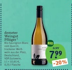 Bio-Sauvignon-Blanc vom Quarzit im tegut Prospekt Bio-Sauvignon-Blanc vom Quarzit von demeter Weingut Pflüger im aktuellen tegut Prospekt für 7,99 €