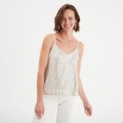 Débardeur à sequins bretelles fines jaune or femme à 17,99 € dans le catalogue La Halle