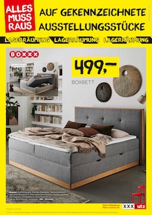 Bett im aktuellen XXXLutz Möbelhäuser Prospekt (Reutlingen) Bett im XXXLutz Möbelhäuser Prospekt "GRÖSSTE LAGERRÄUMUNG" mit 12 Seiten (Reutlingen)