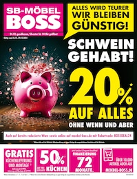 SB Möbel Boss Prospekt für Bayreuth: "SCHWEIN GEHABT! 20% AUF ALLES", 12 Seiten, 23.12.2024 - 29.12.2024