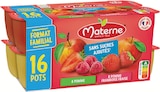 Compotes coupelles sans sucres ajoutés pomme, pomme framboise fraise - MATERNE en promo chez Intermarché Super Compotes coupelles sans sucres ajoutés pomme, pomme framboise fraise - MATERNE dans le catalogue Intermarché Super