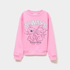 Sweat col rond manches longues Stitch rose fille dans le catalogue La Halle