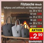 Filztasche Hirsch Angebote bei Zimmermann Bremerhaven für 2,99 €