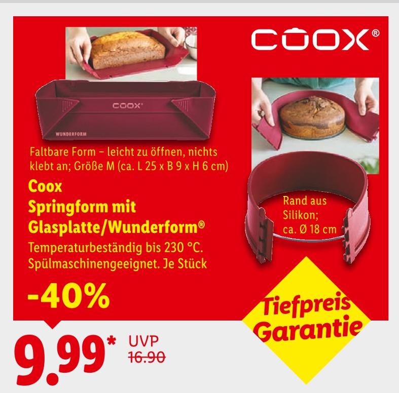 Springform mit Glasplatte/Wunderform