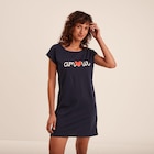 Chemise de nuit manches courtes coton bleu marine femme à La Halle dans Saulx-les-Chartreux