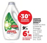 Lessive liquide - Ariel - Super U à Mulhouse Lessive liquide - Ariel en promo chez Super U Mulhouse à 6,91 €