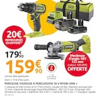 Perceuse visseuse à percussion 18 V - RYOBI ONE + en promo chez Mr.Bricolage Saint-Nazaire à 159,90 €