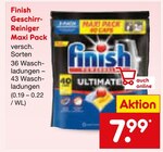 Geschirr-Reiniger Maxi Pack von Finish im aktuellen Netto Marken-Discount Prospekt für 7,99 €
