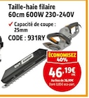 Screwfix Seclin - Promo Taille-haie filaire 60cm 600W 230-240V, Promo Taille-haie filaire 60cm 600W 230-240V, à 46,19 € dans le catalogue Screwfix à Seclin