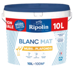 PEINTURE BLANC MAT 10L - RIPOLIN dans le catalogue Décor Discount
