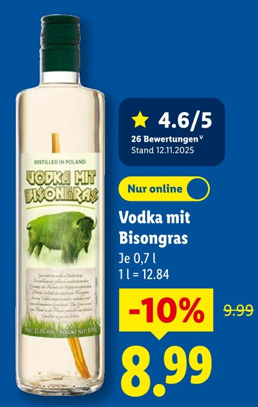 Vodka mit Bisongras